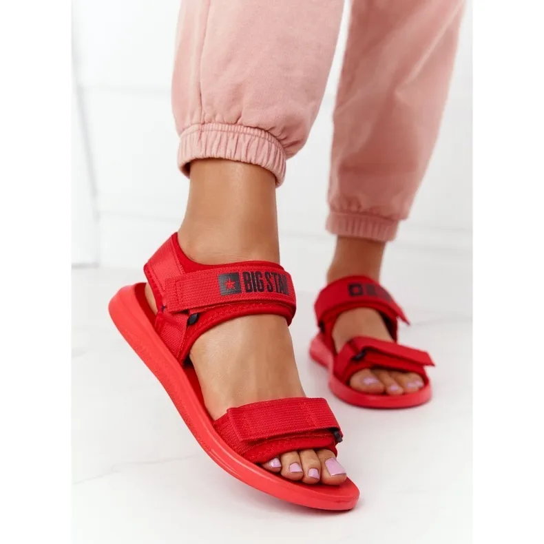 Women's sports sandals Big Star HH274A027 Red