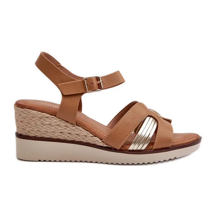 Women's Wedge Sandals With Braided Brown Starlenna