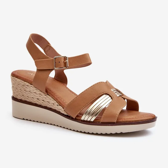 Women's Wedge Sandals With Braided Brown Starlenna