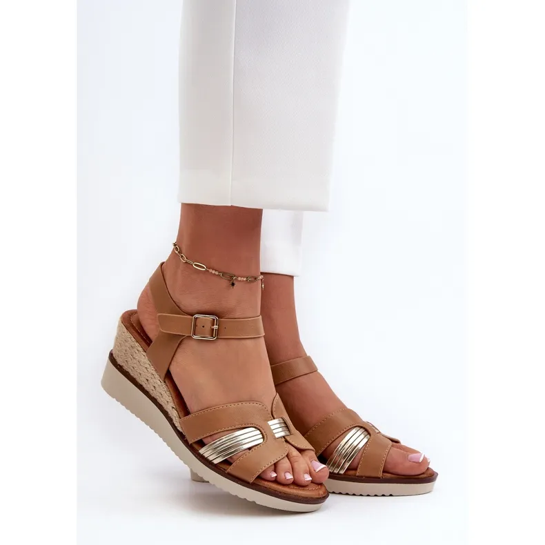 Women's Wedge Sandals With Braided Brown Starlenna