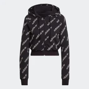 Women's adidas Originals Cropped Monogram Jacket Black