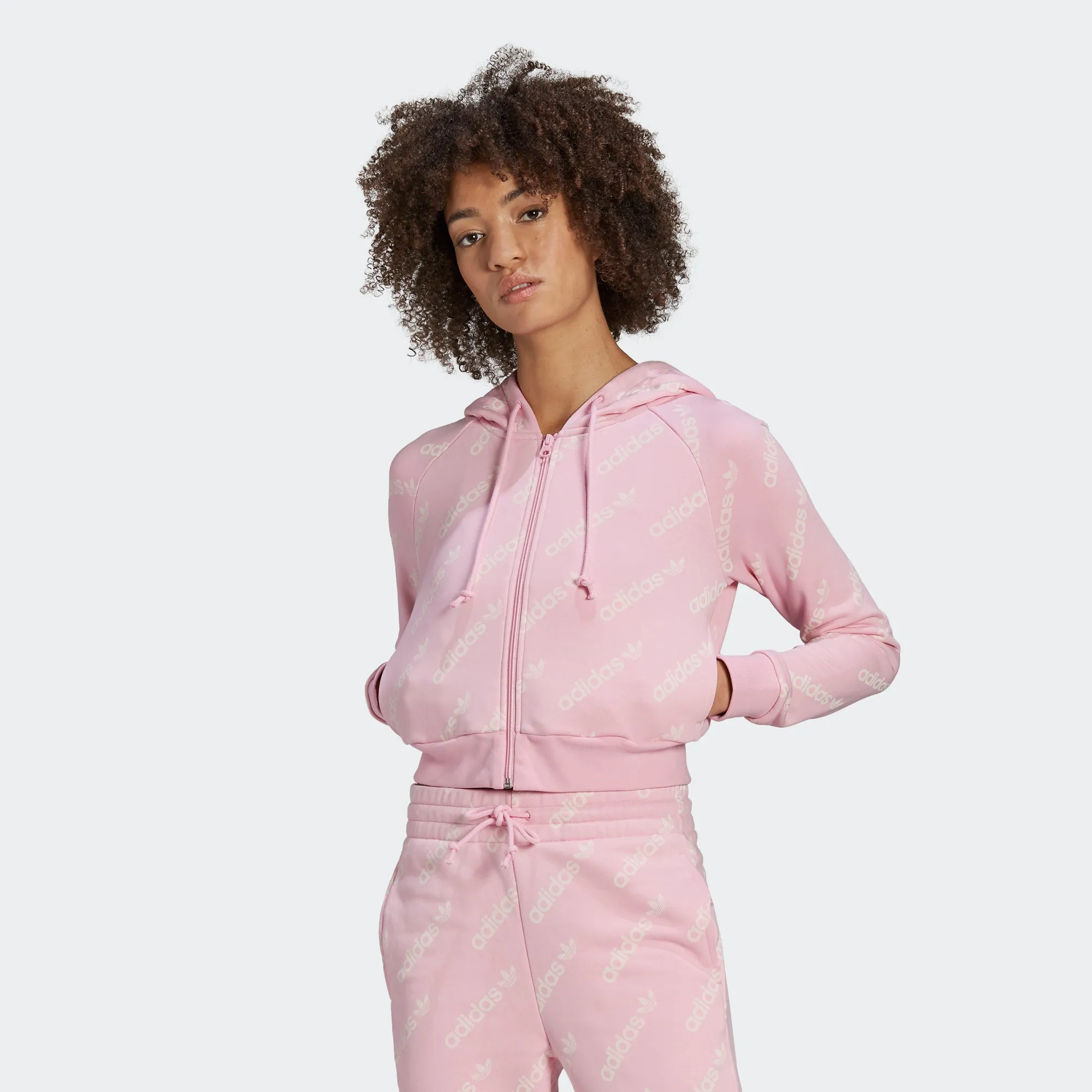 Women's adidas Originals Cropped Monogram Jacket True Pink