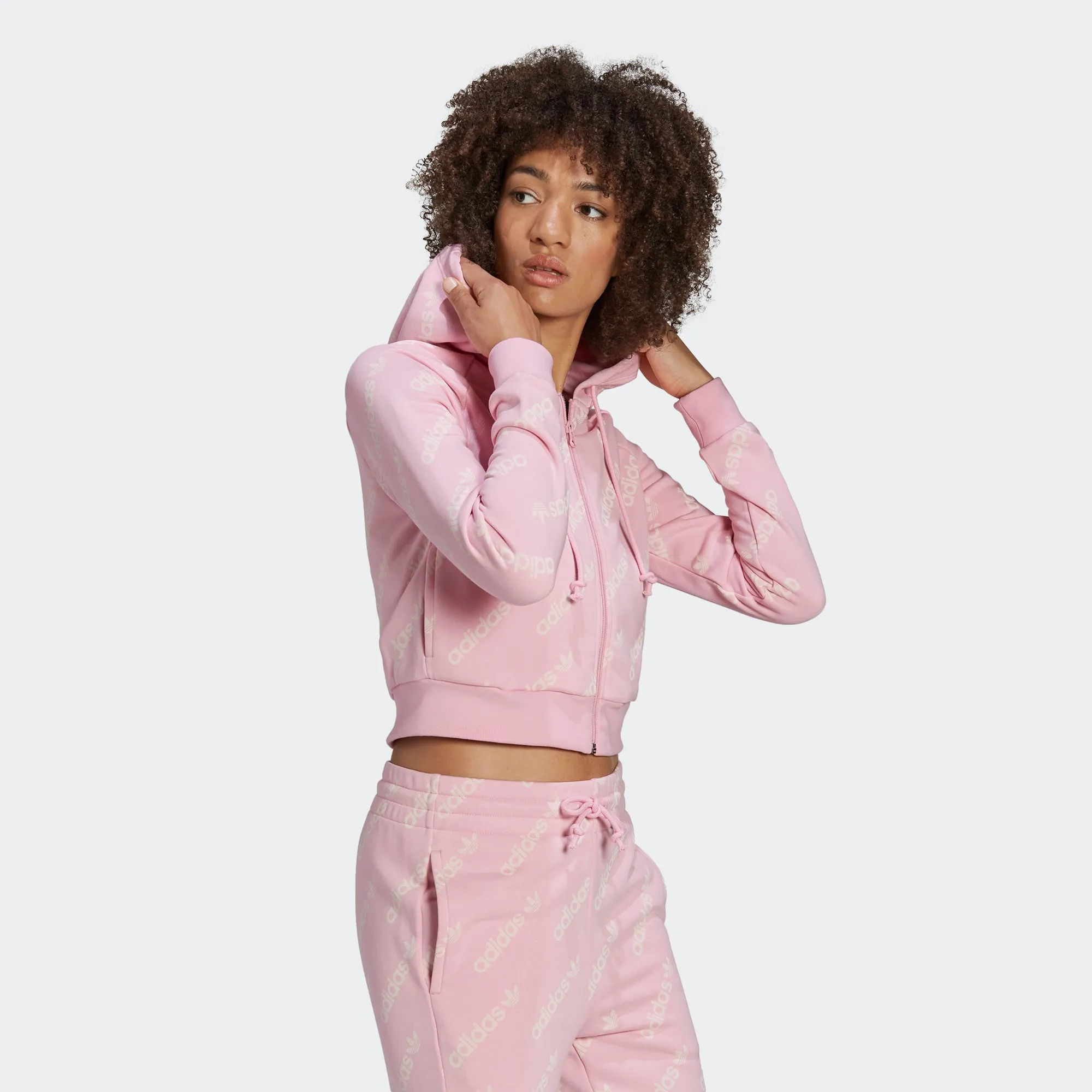 Women's adidas Originals Cropped Monogram Jacket True Pink