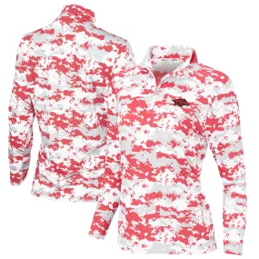 Women's Cardinal Arkansas Razorbacks Digital Camo Performance Quarter-Zip Pullover Jacket