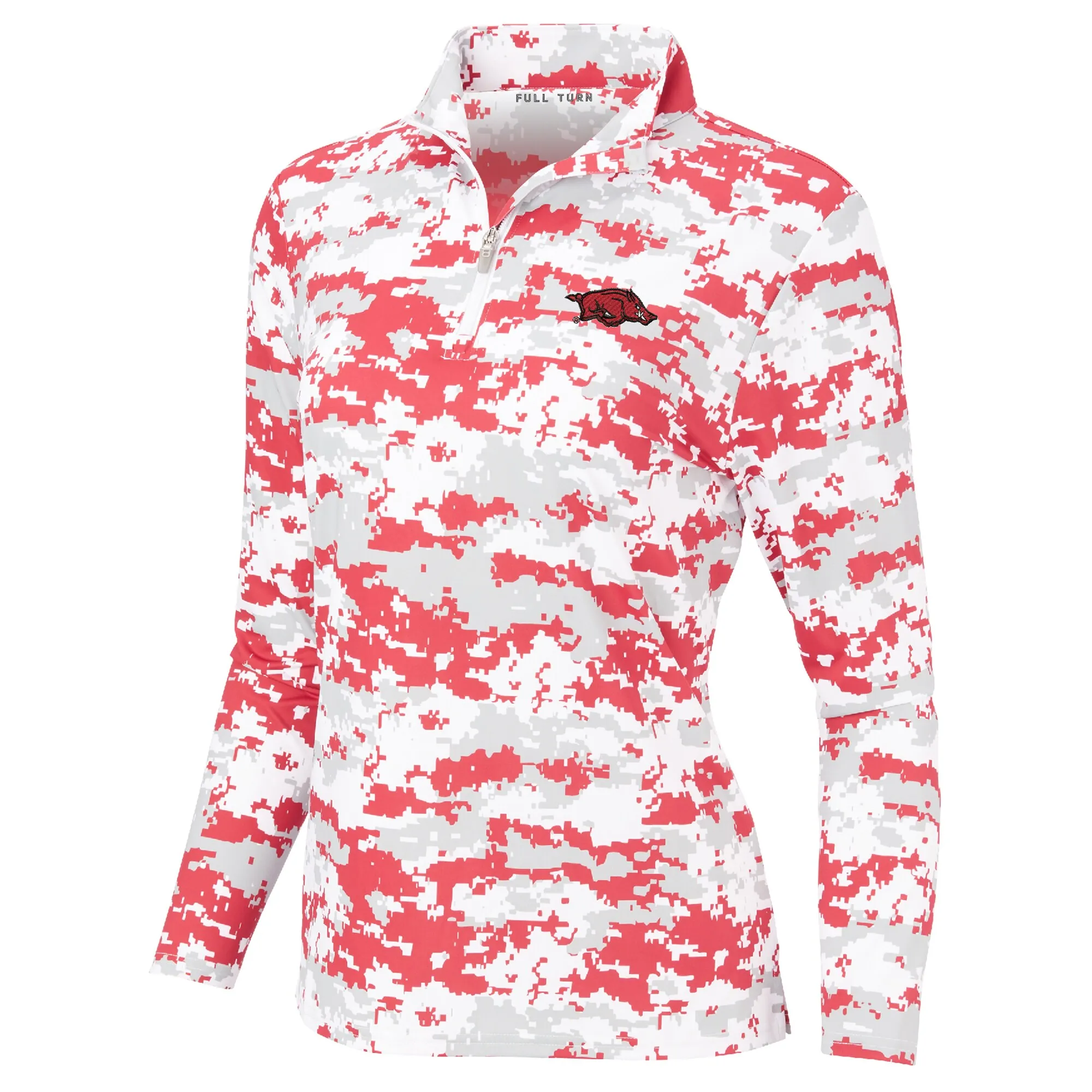 Women's Cardinal Arkansas Razorbacks Digital Camo Performance Quarter-Zip Pullover Jacket