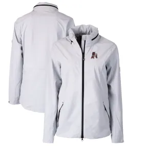 Women's Cutter & Buck Gray Arkansas Razorbacks Vault Vapor Water Repellent Stretch Full-Zip Rain Jacket