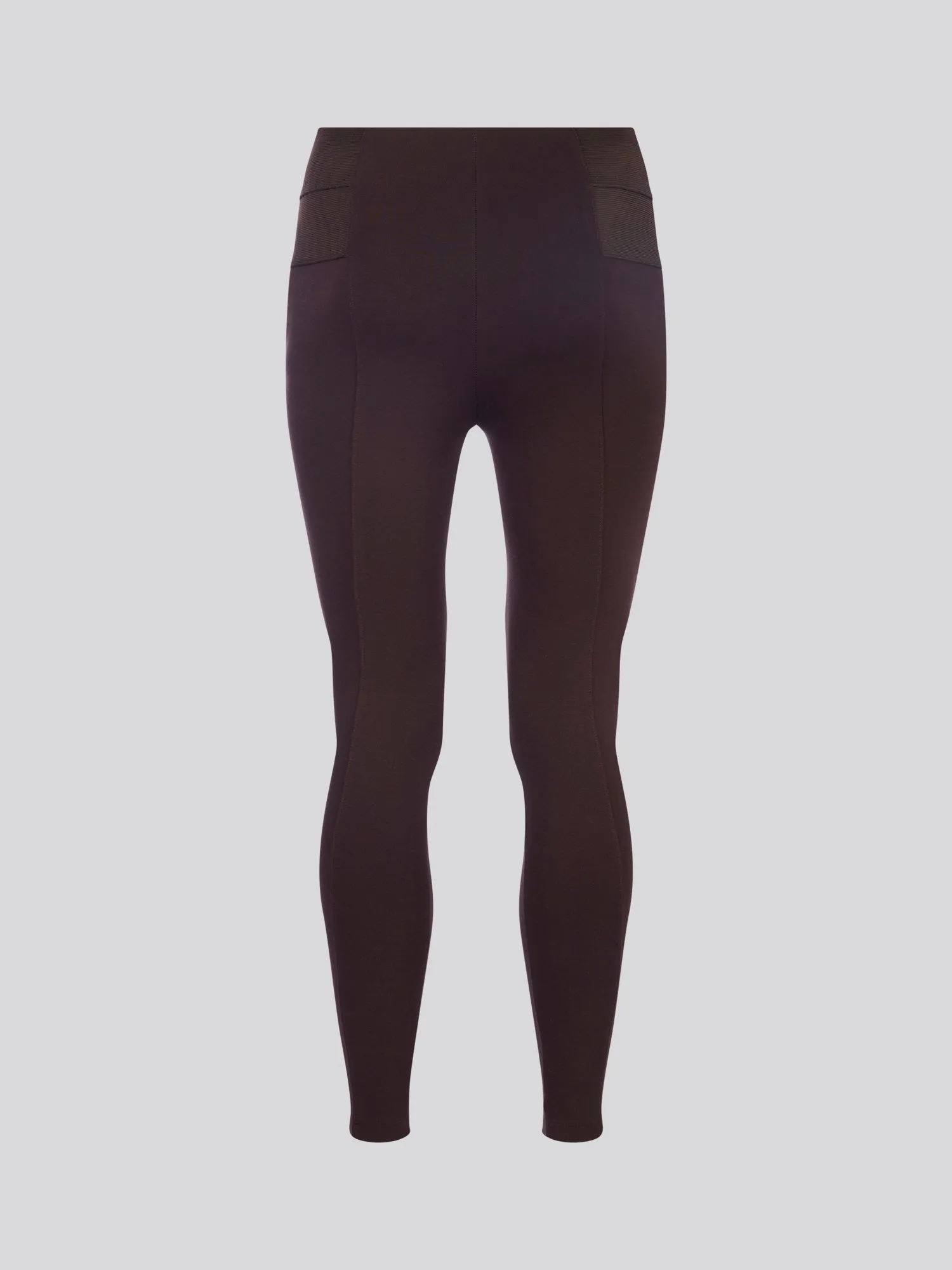 Womens Elasticated Waistband Leggings in Chocolate Plum