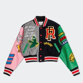 Women's First Row Bright Future Cropped Varsity Jacket