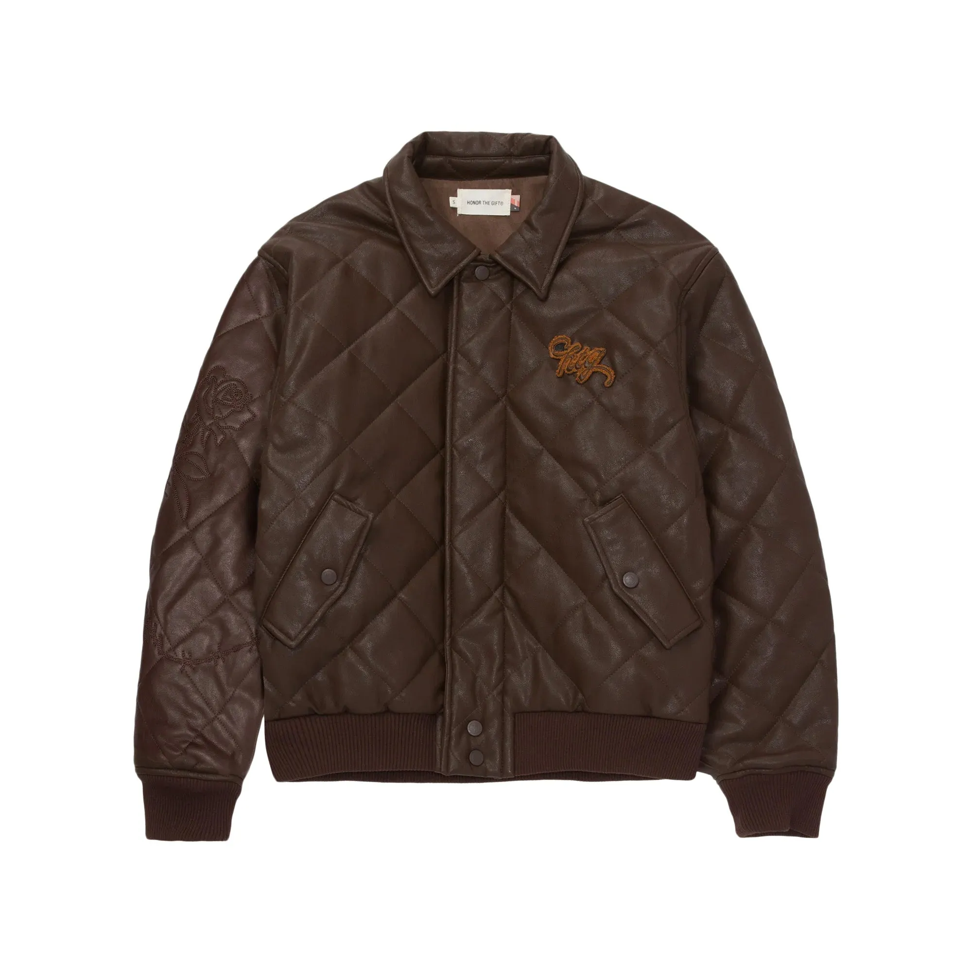 Womens Honor The Gift Quilted Bomber 'Brown'