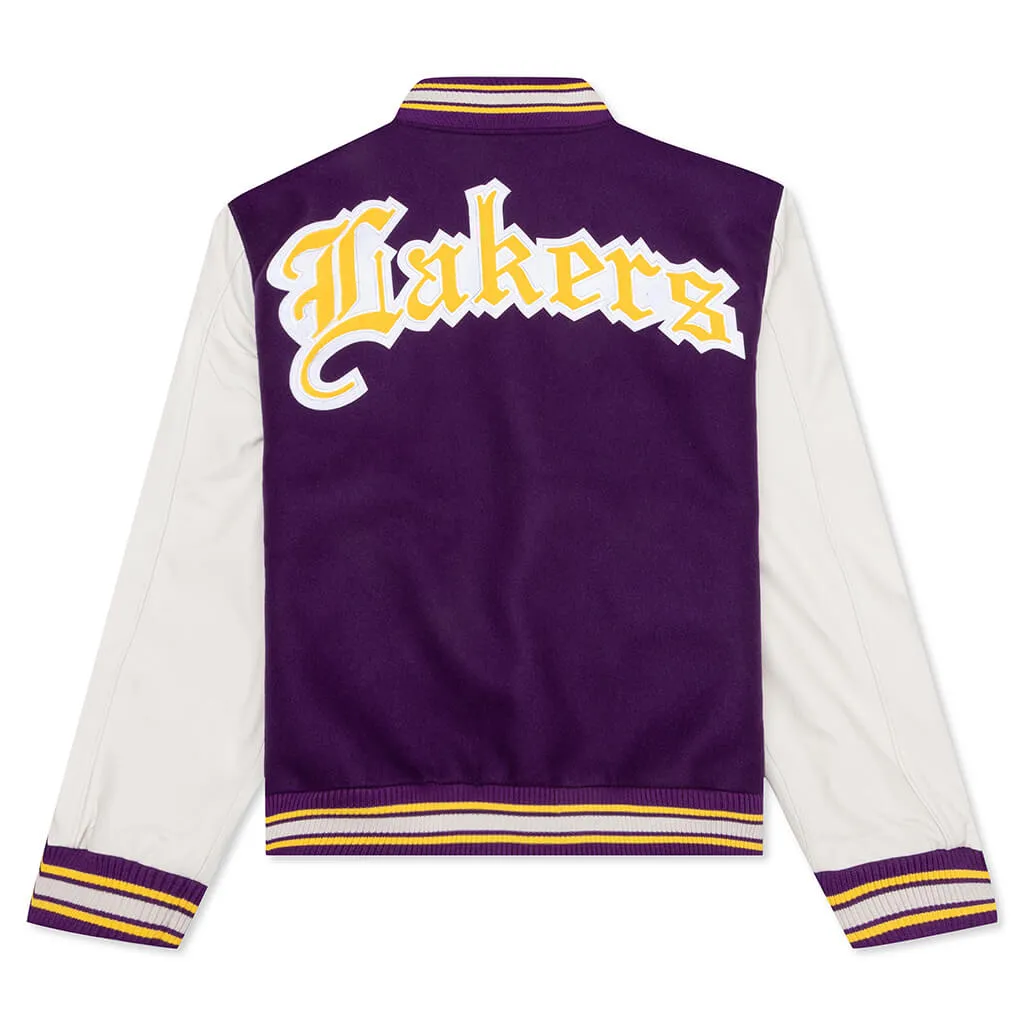 Wool & Leather Varsity Jacket - Lakers