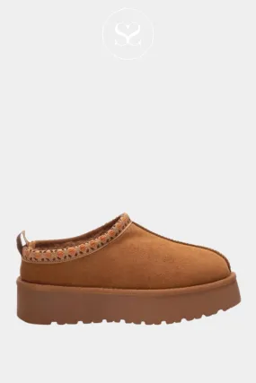 XTI 143237 CAMEL VEGAN SUEDE FUR LINED SLIP ON SHOES