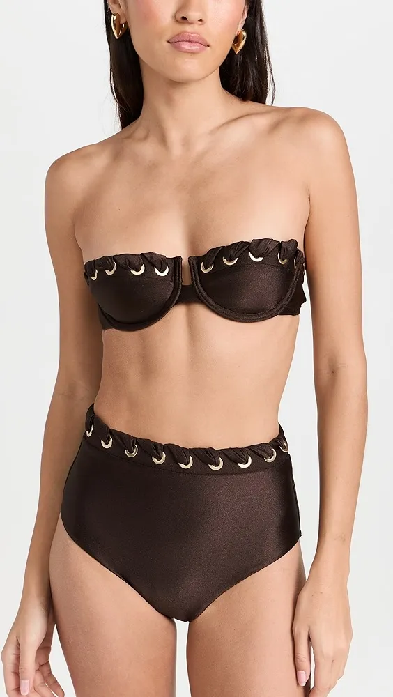 Zimmermann   August Eyelet Balconette Bikini Top 